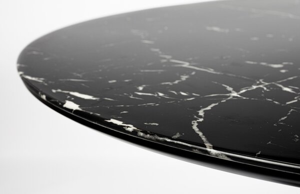 White Label Černý mramorový jídelní stůl WLL MARU 110 cm