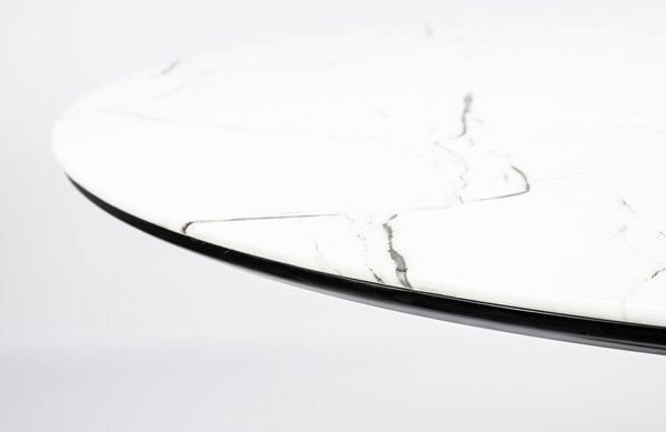 White Label Bílý mramorový jídelní stůl WLL MARU 110 cm