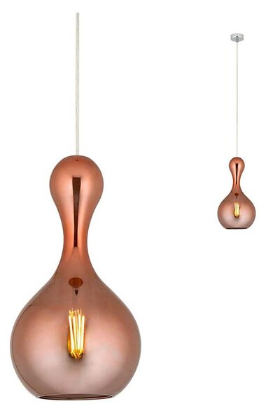 Redo 01-2260 - Lustr na lanku LOB 1xE27/42W/230V pr. 22 cm měď