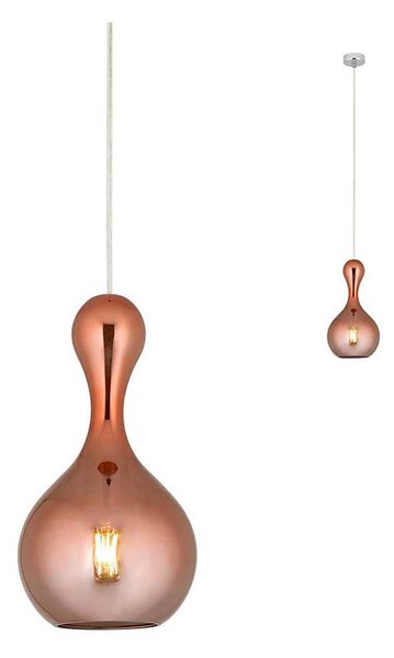 Redo 01-2257 - Lustr na lanku LOB 1xE27/42W/230V pr. 18 cm měď