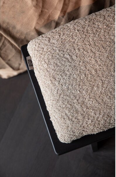 Béžová lavice z textilie bouclé Shiho – Dutchbone