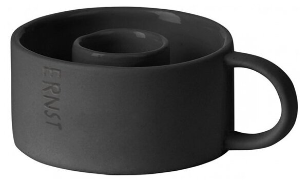 Svícen s ouškem Ljusstake Dark Grey Ernst