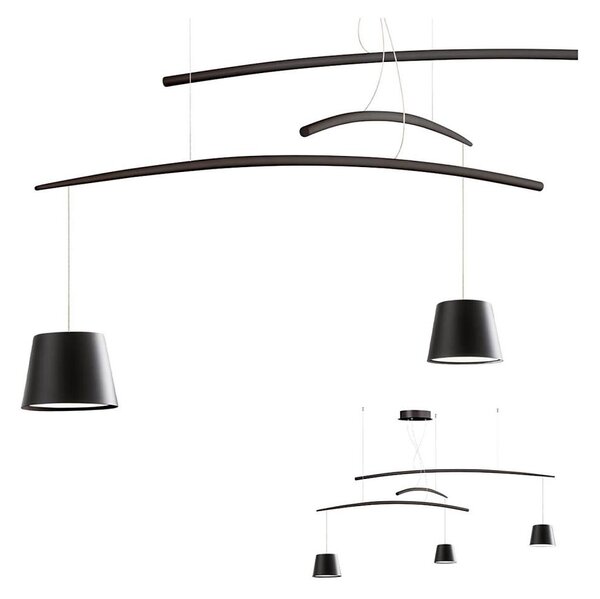 Redo 01-1525 - LED Lustr na lanku LOLLI 3xLED/6W/230V černá