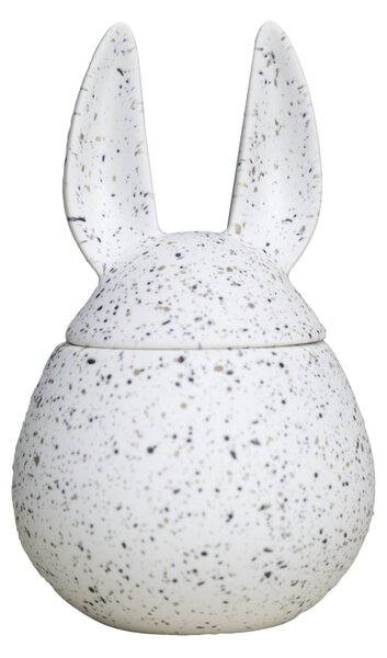 Velikonoční dóza Eating Rabbit White Dot 14 cm DBKD