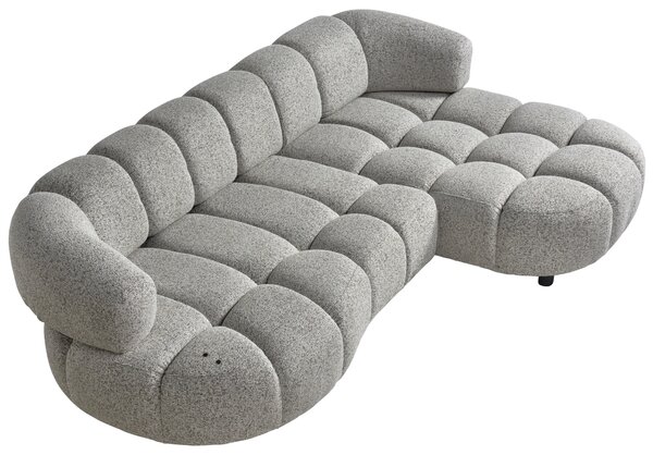 ROHOVÁ SEDAČKA, textil, šedobéžová Welnova - Sedací soupravy