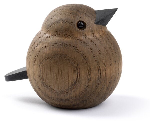 Dřevěný ptáček Baby Sparrow Smoke Stained Oak Novoform