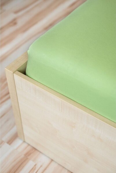 Amitesse Zelené prostěradlo Jersey SuperStretch s elastanem Rozměr: 90-100 / 200cm