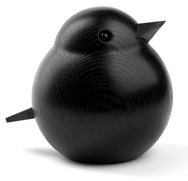 Dřevěný ptáček Papa Sparrow Black Stained Oak Novoform