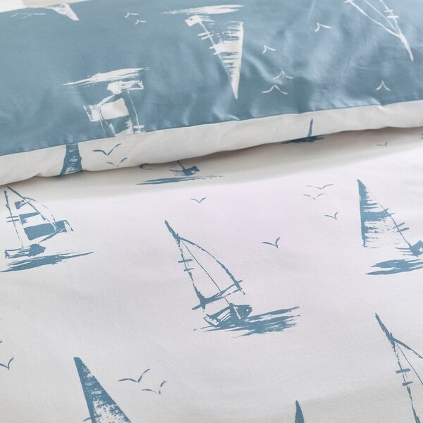 Modré povlečení na jednolůžko 135x200 cm Salcombe Boats – Catherine Lansfield