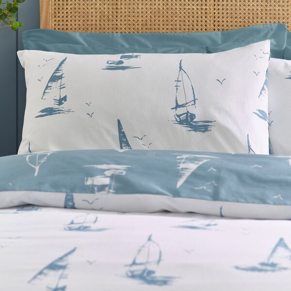 Modré povlečení na jednolůžko 135x200 cm Salcombe Boats – Catherine Lansfield