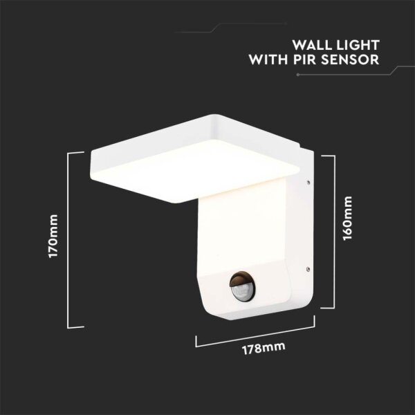 LED Venkovní nástěnné svítidlo se senzorem LED/17W/230V 4000K bílá