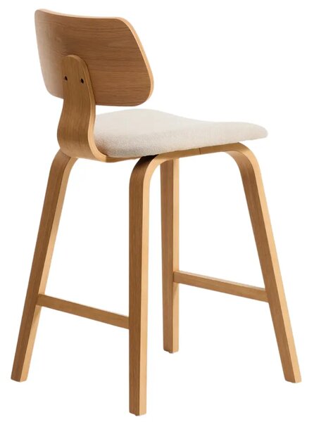 Kave Home Čalouněná dubová barová židle Gena 66 cm