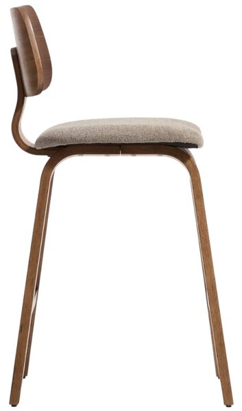 Kave Home Čalouněná ořechová barová židle Gena 66 cm