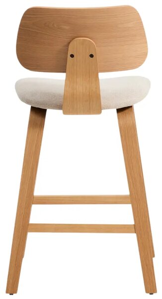 Kave Home Čalouněná dubová barová židle Gena 66 cm