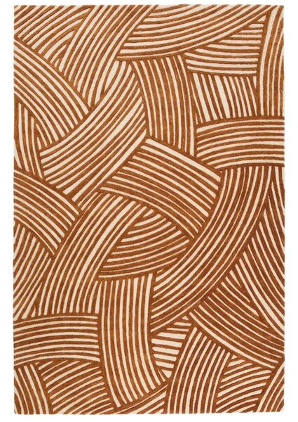 Kave Home Béžovo-oranžový vlněný koberec Poreni 200 x 300 cm
