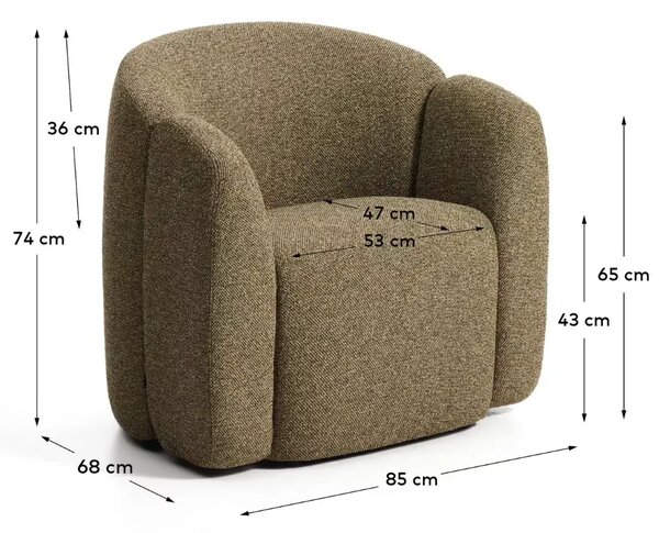 Kave Home Zelené čalouněné křeslo Corvena 85 cm