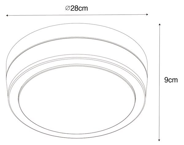 Moderní venkovní stropní svítidlo černé 28 cm IP44 - Flavi