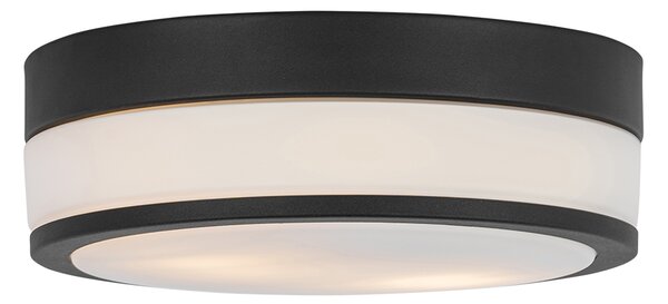 Moderní venkovní stropní svítidlo černé 28 cm IP44 - Flavi