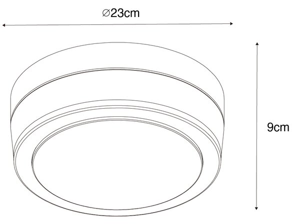 Moderní venkovní stropní svítidlo ocelové 23 cm IP44 - Flavi