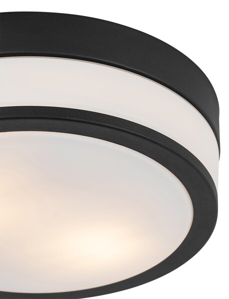 Moderní venkovní stropní svítidlo černé 28 cm IP44 - Flavi
