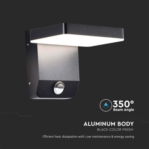 LED Venkovní nástěnné svítidlo se senzorem LED/17W/230V 4000K černá