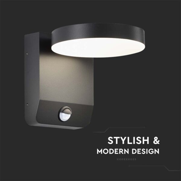 LED Venkovní nástěnné svítidlo se senzorem LED/17W/230V 3000K černá