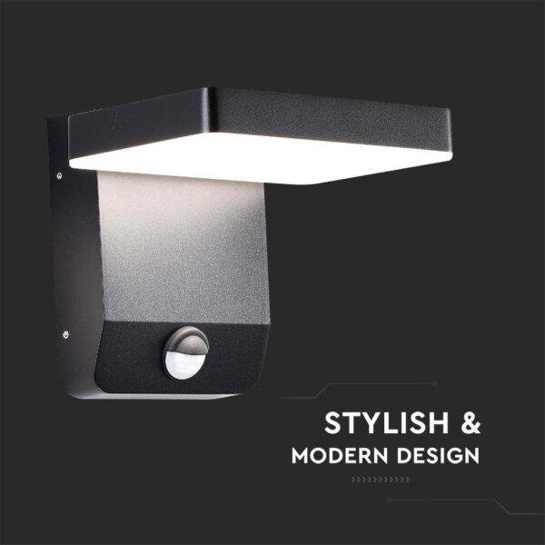LED Venkovní nástěnné svítidlo se senzorem LED/17W/230V 4000K černá