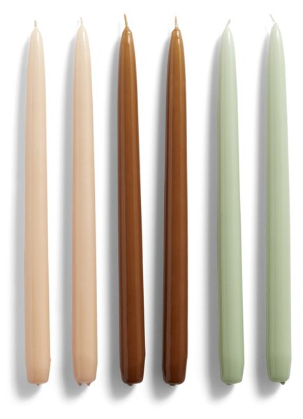 Set 6 ks svíček Conical Peach Caramel Mint HAY