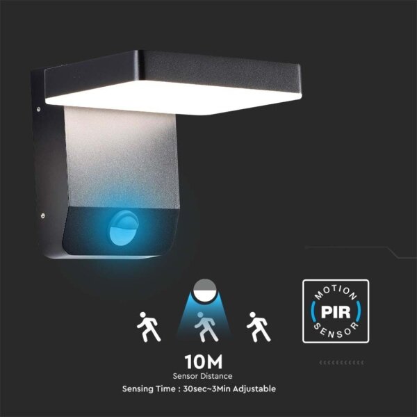 LED Venkovní nástěnné svítidlo se senzorem LED/17W/230V 4000K černá