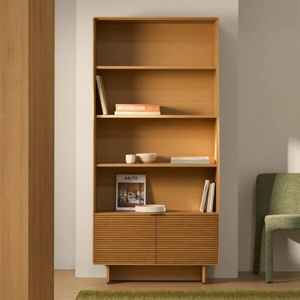 Kave Home Dubový regál Norlen 190 x 90 cm