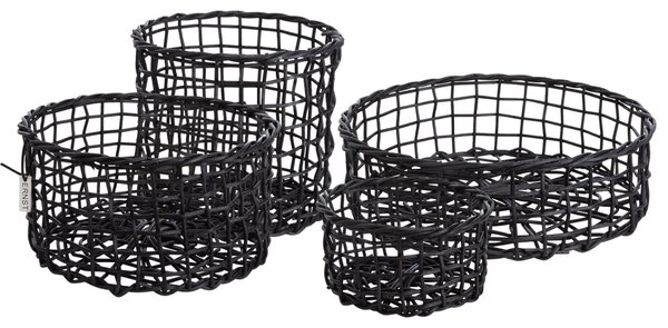 Bambusové košíky Korg Black - set 4 ks Ernst