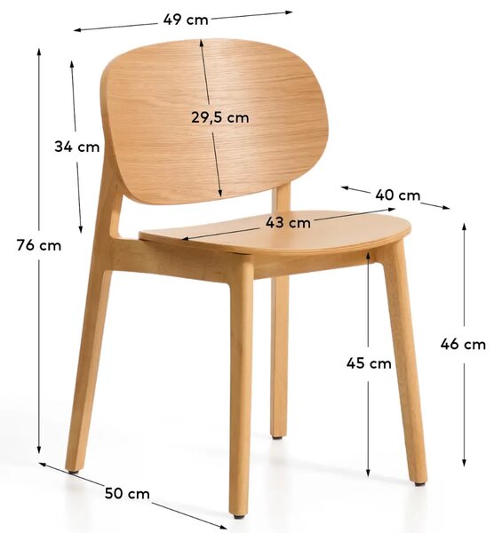 Kave Home Dubová jídelní židle Ludara