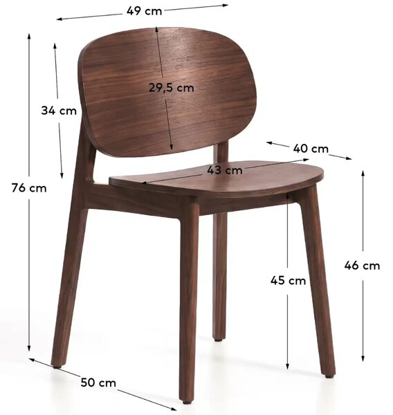 Kave Home Hnědá jídelní židle Ludara