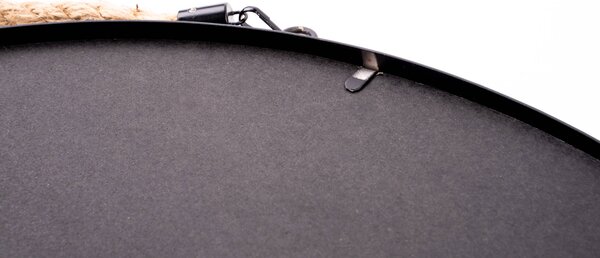 Závěsné zrcadlo v kovovém rámu, průměr 37 cm