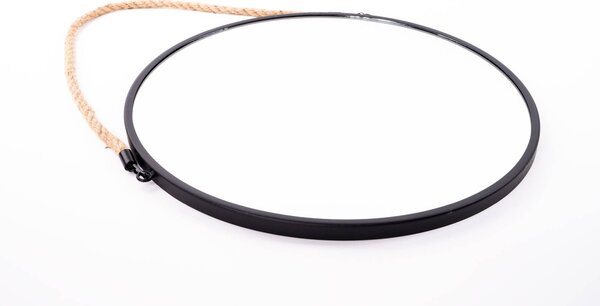 Závěsné zrcadlo v kovovém rámu, průměr 37 cm