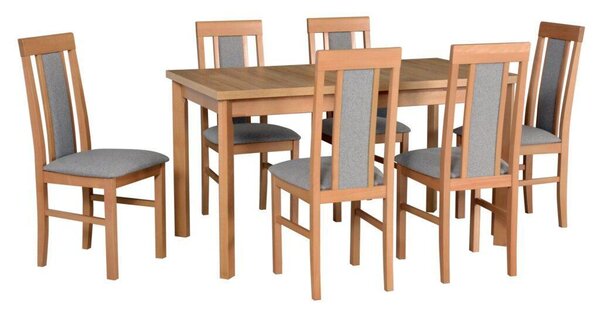 Jídelní set 1+6, stůl MODENA 1 P a bukové židle NILO 2