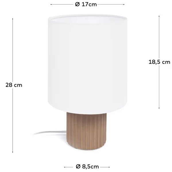 Kave Home Bílá keramická stolní lampa Eshe