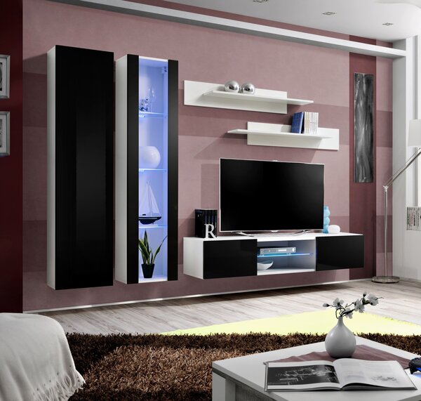 Nábytek do obývacího pokoje FREYA 4 - bílá / černá