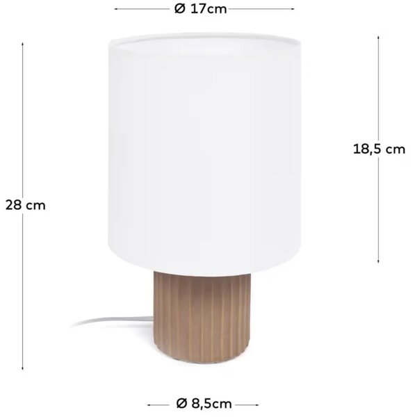 Kave Home Béžová keramická stolní lampa Eshe
