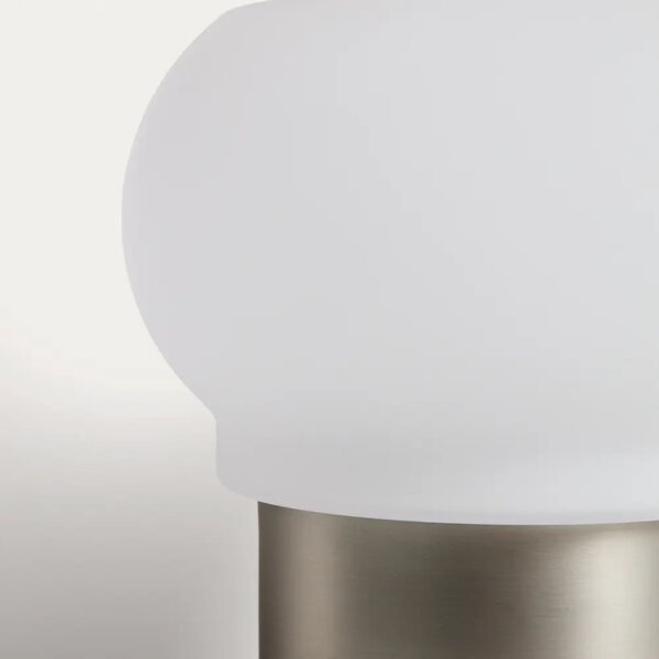 Kave Home Stříbrná kovová stolní LED lampa Leruna 27 cm