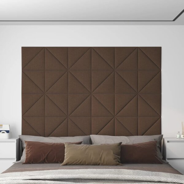 Nástěnné panely 12 ks hnědé 30 x 30 cm textil 0,54 m²