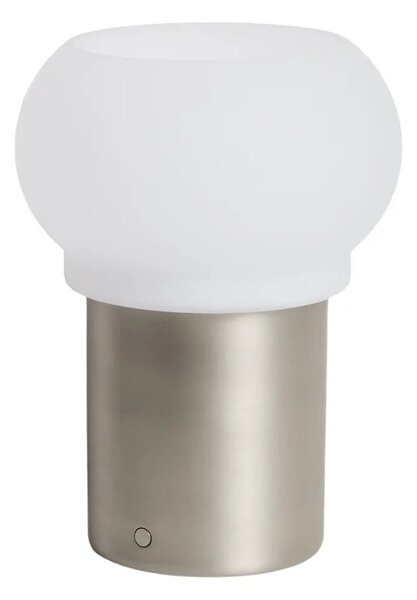 Kave Home Stříbrná kovová stolní LED lampa Leruna 27 cm