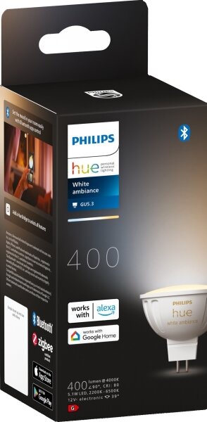 LED Stmívatelná žárovka Philips Hue WA GU5,3/MR16/5,1W/12V 2200-6500K