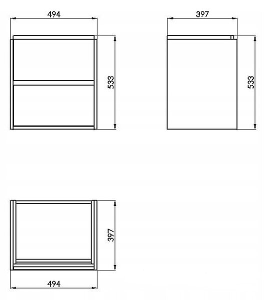 Cersanit - SET Crea skříňka + umyvadlo 50cm, bílá, S801-277
