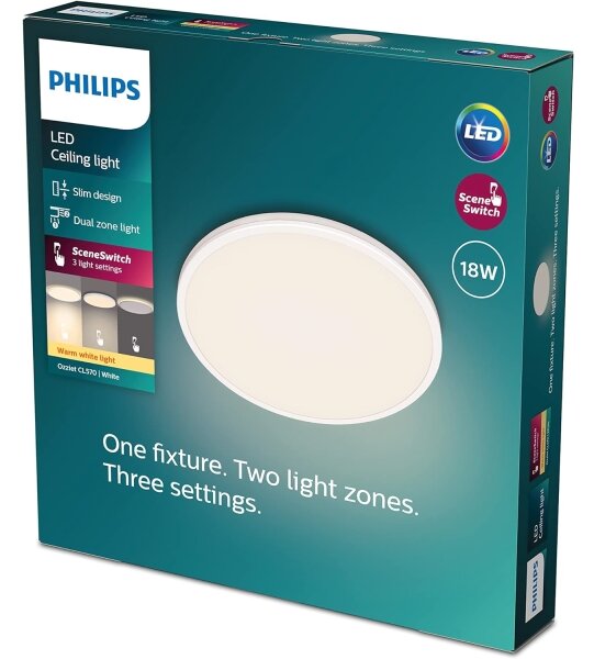 Philips- LED Stmívatelné stropní svítidlo OZZIET SCENE SWITCH LED/18W/230V 2700K