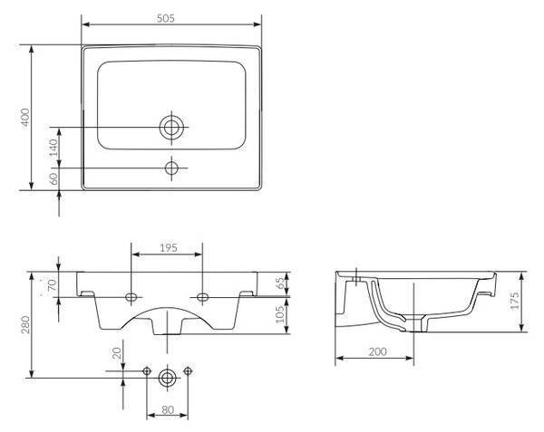 Cersanit - SET Crea skříňka + umyvadlo 50cm, bílá, S801-277