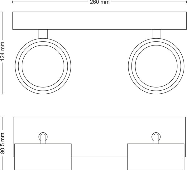 Philips - LED Bodové svítidlo BRACIA 2xLED/5,5W/230V černá