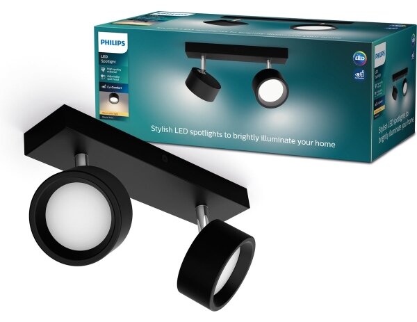 Philips - LED Bodové svítidlo BRACIA 2xLED/5,5W/230V černá