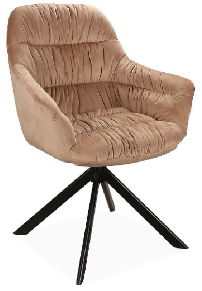 Čalouněná židle BONKA 2 - tmavě béžová / černá