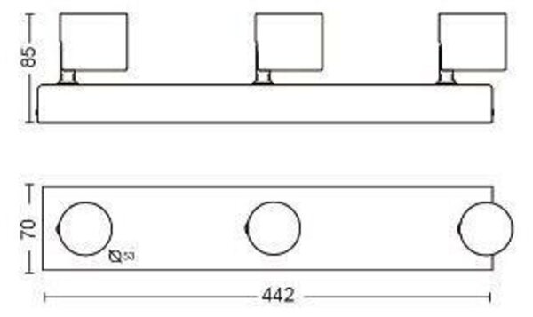 LED WarmGlow Bodové svítidlo Philips Star 56243/31/P0 bílé 2200K-2700K 3x4,5W